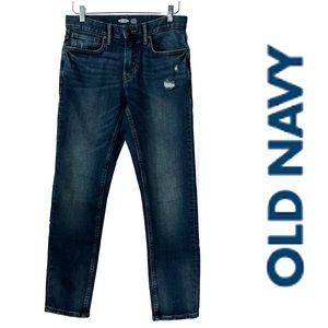 Old Navy Mens Relaxed Slim Taper Distressed Jeans 29x30